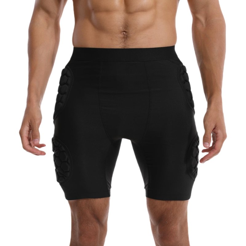 Jormino Compression Padded Shorts for Snowboarding, Skating, Skateboarding, Crash Pants with Thigh, Hip, Butt Pads L