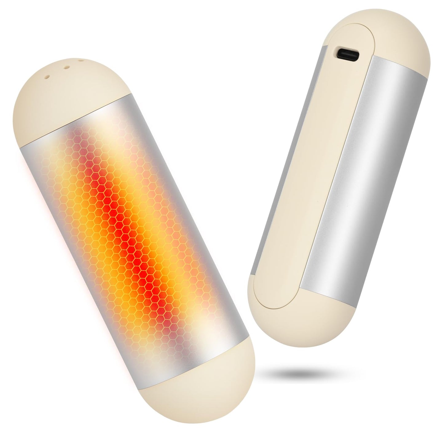 AI Hand Warmers Rechargeable 2 Pack Magnetic Electric Handwarmer 6 Hrs Warmth 3 Levels Heat Up to 140℉ Electric Hand Warmers Fast Heating Fits in Gloves/Pocket Gifts for Women & Men White