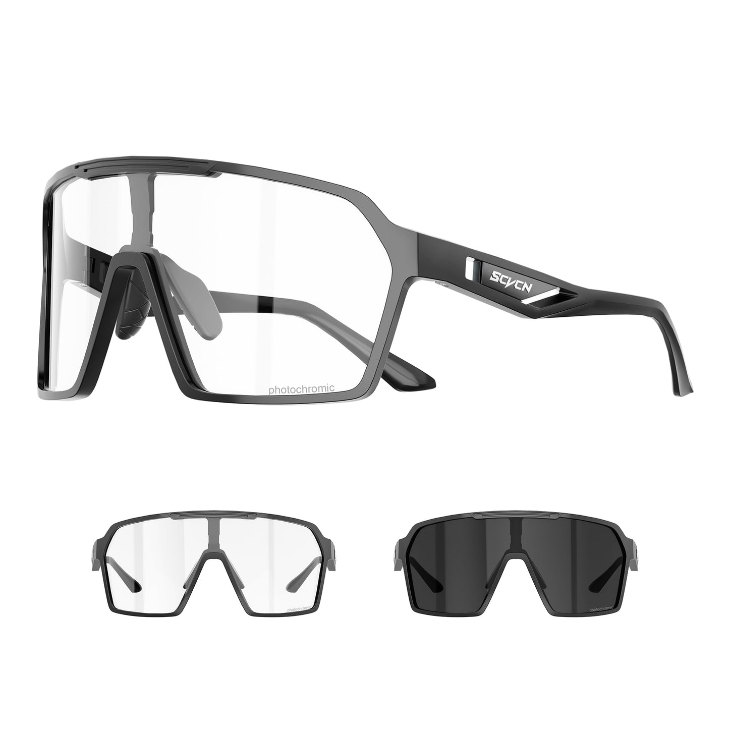 SCVCN Photochromic Cycling Glasses Men Women Clear Mountain Bike Sunglasses Sports Baseball Riding MTB S327