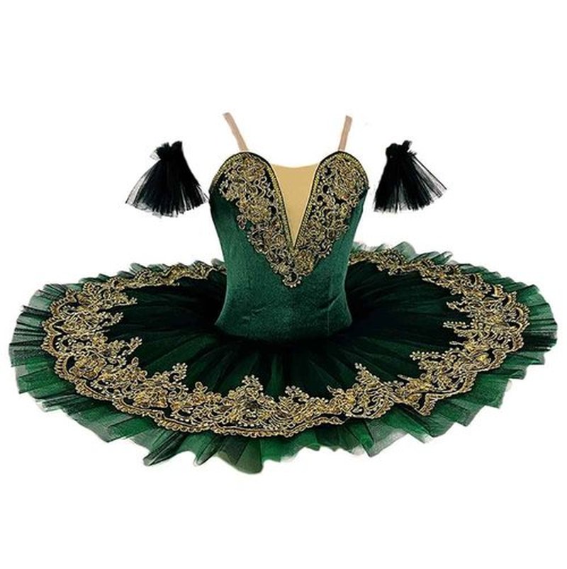 Professional Swan Lake Bodice Stage Performance Costume Ballet Dress Competition Tutu Kids Adult Ballet Puffy Skirt Green
