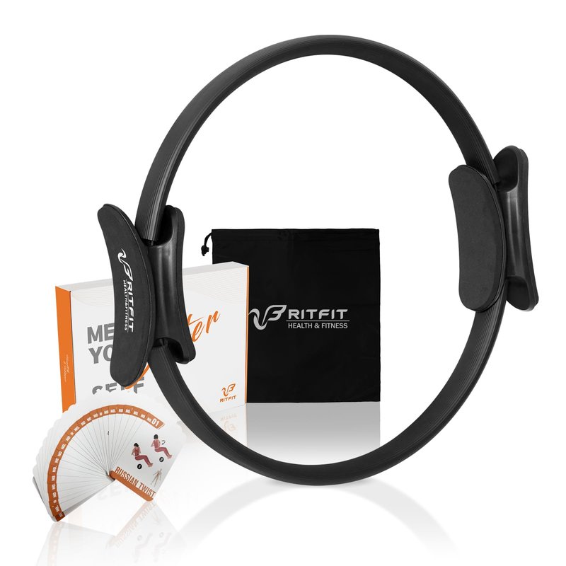 RitFit Pilates Ring Circle - 14 Inch Magic Fitness Circle for Toning Inner & Outer Thighs, Bonus Workout Guide Included