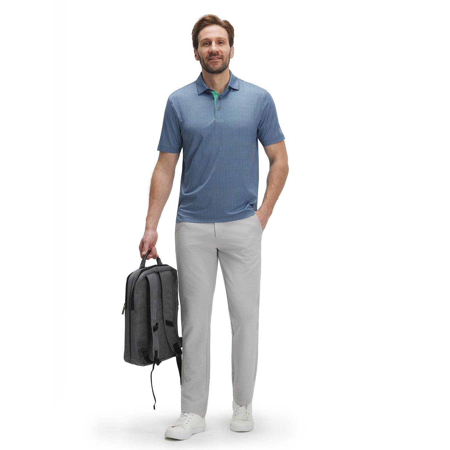 M MAELREG Polo Shirts for Men Quick Dry Fit Short Sleeve Performance Moisture Wicking Print Men’s Golf Shirts
