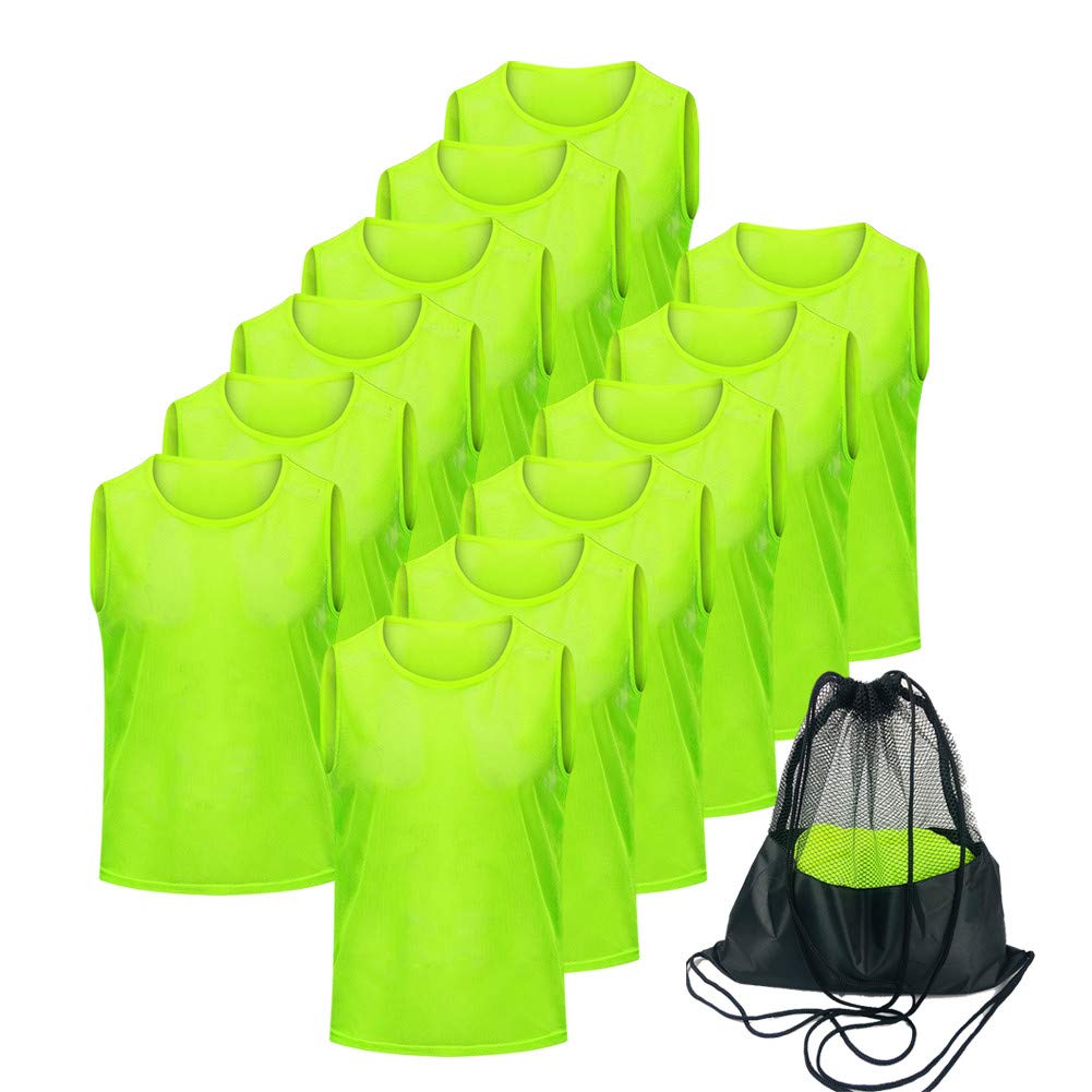 Antoyo Pinnies Soccer pinnies for Soccer Mesh Basketball Jerseys Green-L