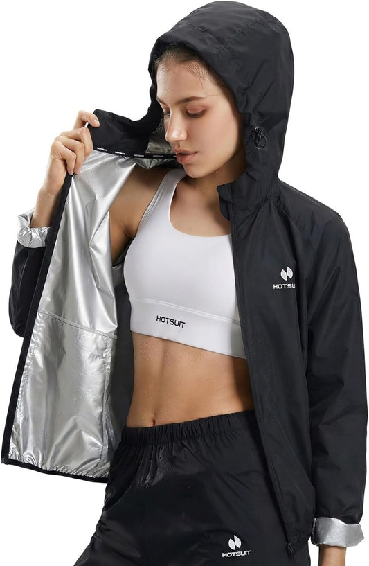 Sauna Suit for Women - Machine Washable Sweat Jacket & Pants | Anti-Rip Workout Gear