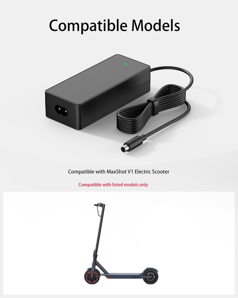 VHBW 42V Charger for MaxShot Electric Scooter – Compatible with MaxShot V1 Electric Scooter, Smart Battery Adapter Replacement Power Supply for MaxShot Scooter Charger