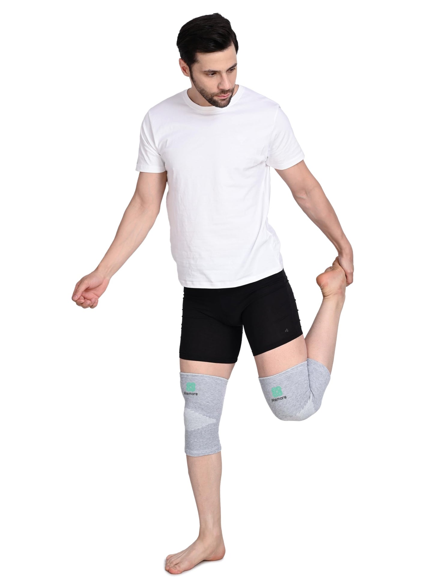 Remore Bamboo Knee Compression Sleeve for Men and Women Bamboo Knee Brace for Men and Women Knee Pain, Gym, Running, Basketball, Meniscus Tear, Sports, Joint Pain Relief, Injury Recovery (64-70cm Thigh) (XXX-Large)