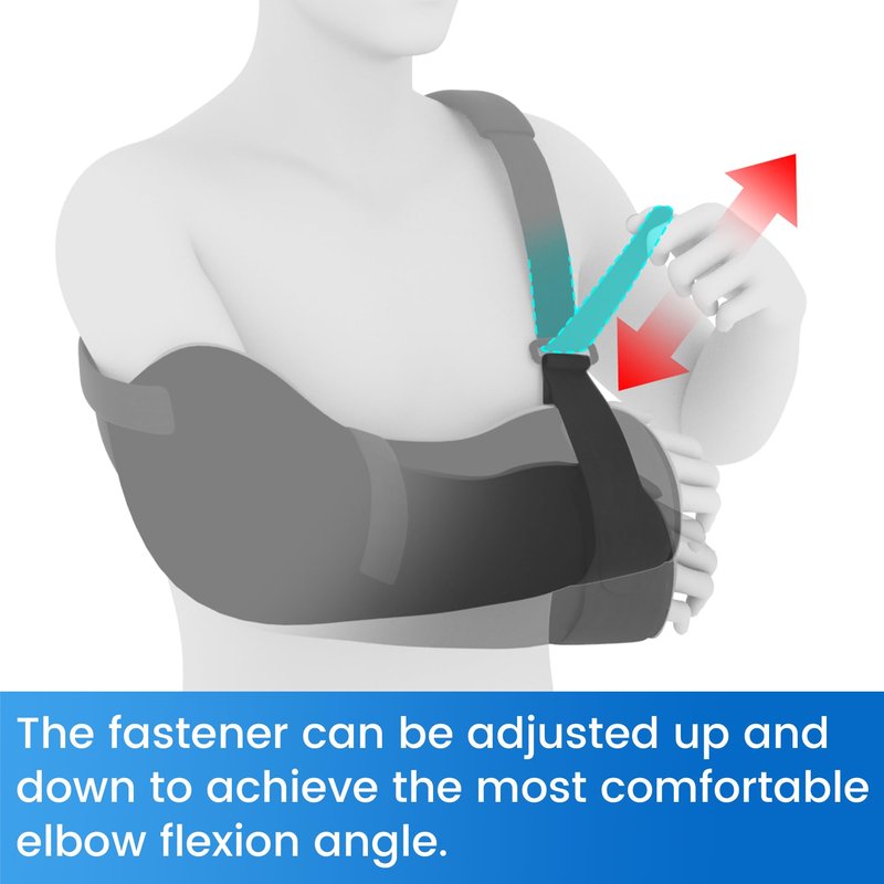 Velpeau Arm Sling Shoulder Immobilizer with Waist Strap, Ventilated & Breathable Design, Arm Support Brace for Shoulder, Rotator Cuff, Elbow, Hand injury (Mesh Version, Blue, Right, M: Bust 28.5-41″)