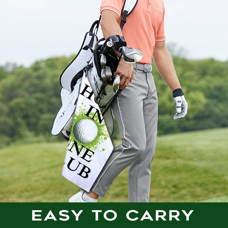 rofiowa Hole in One Club Polyester and Cotton Blend Printed Golf Towel, Funny Golf Accessories for Men Women, Golf Gift for Golf Fan Dad Mom, Golf Lover Father's Day Birthday Gift