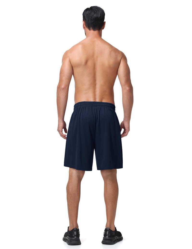 HOPLYNN 5 Pack Mens 7'' Gym Athletic Shorts with Pockets,Mesh Basketball Quick Dry Workout Shorts for Running Activewear 2 Black 2 Grey 1 Blue Large