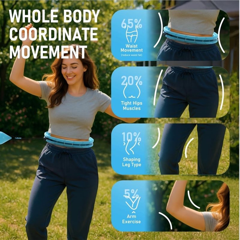Infinity Weighted Hula Hoop for Adults | 30 Detachable Links for Weight Loss & Fitness