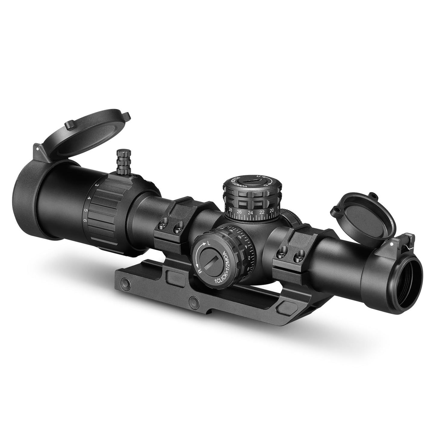 CVLIFE EagleTalon 1-6x24 LPVO Rifle Scope with 30mm Cantilever Mount-Illuminated BDC Reticle for .223/5.56 and .308/7.62