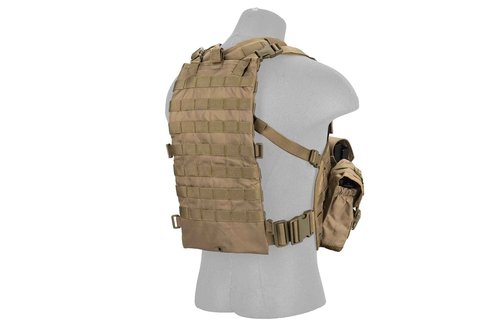 Lancer Tactical Airsoft Paintball Vest M4 M16 MOLLE Modular Chest Rig w/Quick Release Buckles (Small to Extra Large)