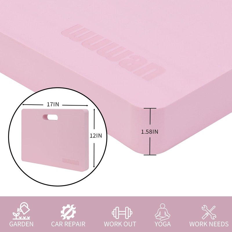 WUWAN Yoga kneeling mat, 1.5in Thick,Knee Push-ups, Plank Support & Yoga Elbows/Knees Mat Provides Cushion for Kneeling & Elbows (pink)