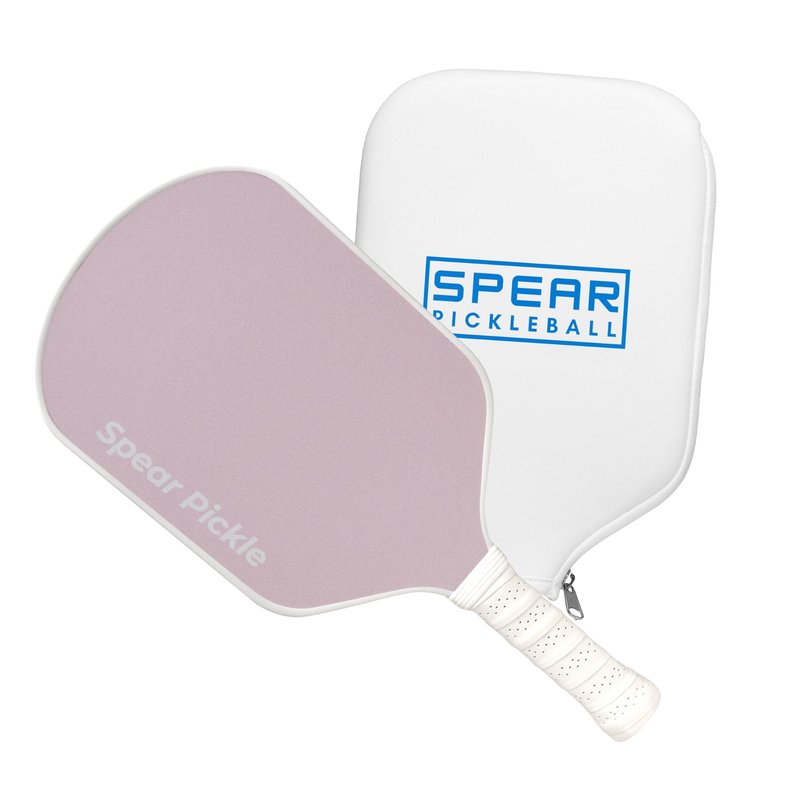 Spear Voyager Carbon Fiber Pickleball Paddle - 16mm Designer Performance Paddle with Comfort Curated Technology - Aesthetic Control Paddle (Rose & Mint) (Rose Pink)