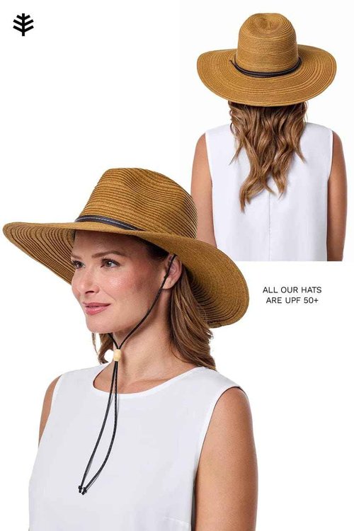 Women's Sun Hat with Chin Cord - UPF 50+ Sun Protection - Tempe in Tan