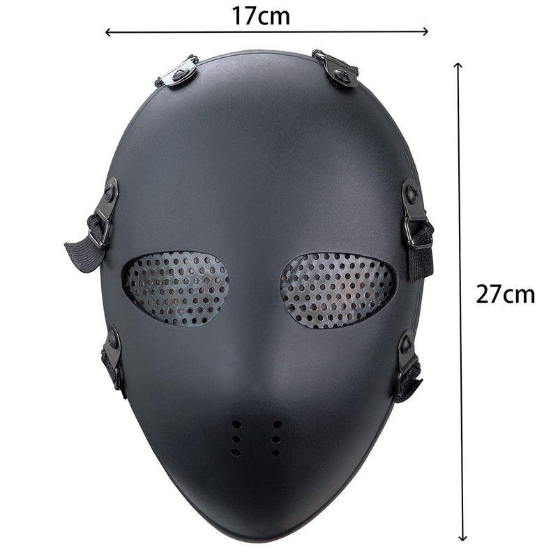 NECHARI Killer Mesh Tactical Military Mask Airsoft Mask for Halloween Paintball Game Movie Props Party (BLACK)