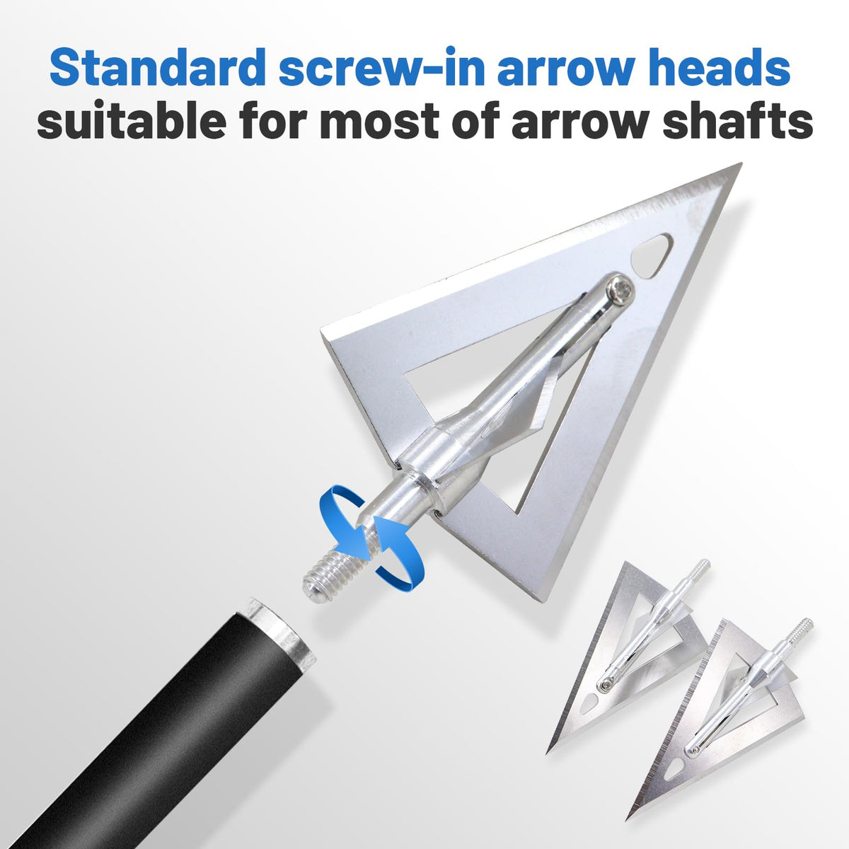 RUOERSISI 12 Pack 180 Grain 1.57 Inch Cutting Diameter Fixed Blade Hunting Broadheadas Traditional Archery Arrow Tips Stainless Steel Arrowhead for Crossbow, Recurve Bow and Long Bow