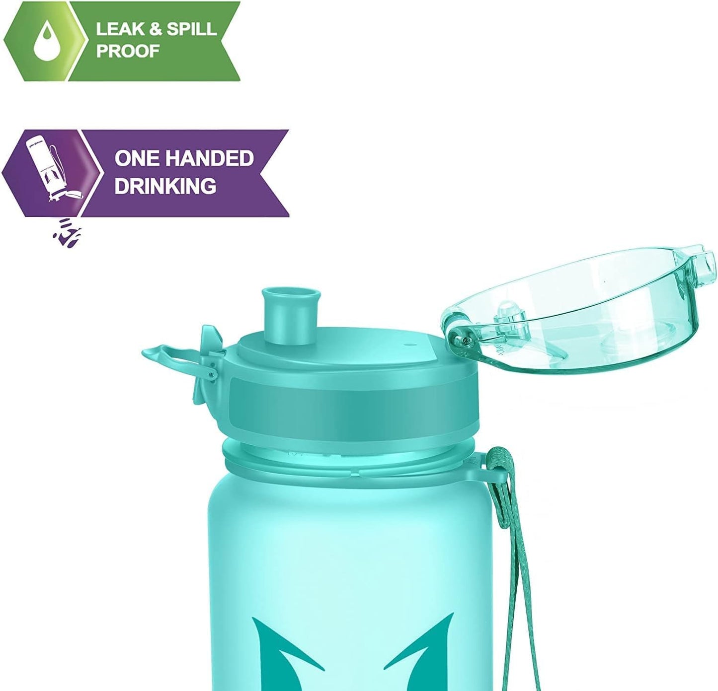 Super Sparrow Water Bottle - 17 oz - BPA & Toxic Free Tritan Water Bottles - One Touch Opening - Leak-proof Plastic Bottle - Kids Water Bottle for Office, Gym, Outdoor, Sports