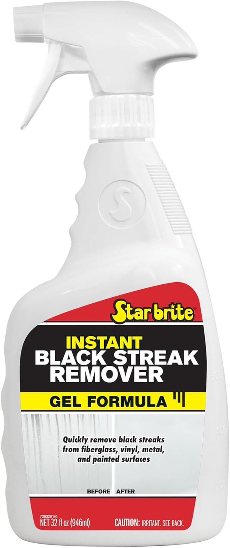 STAR BRITE Instant Black Streak Remover Gel - Fast-Acting Cleaner for Boats, RVs & Trailers | Safe for Fiberglass, Vinyl & Metal