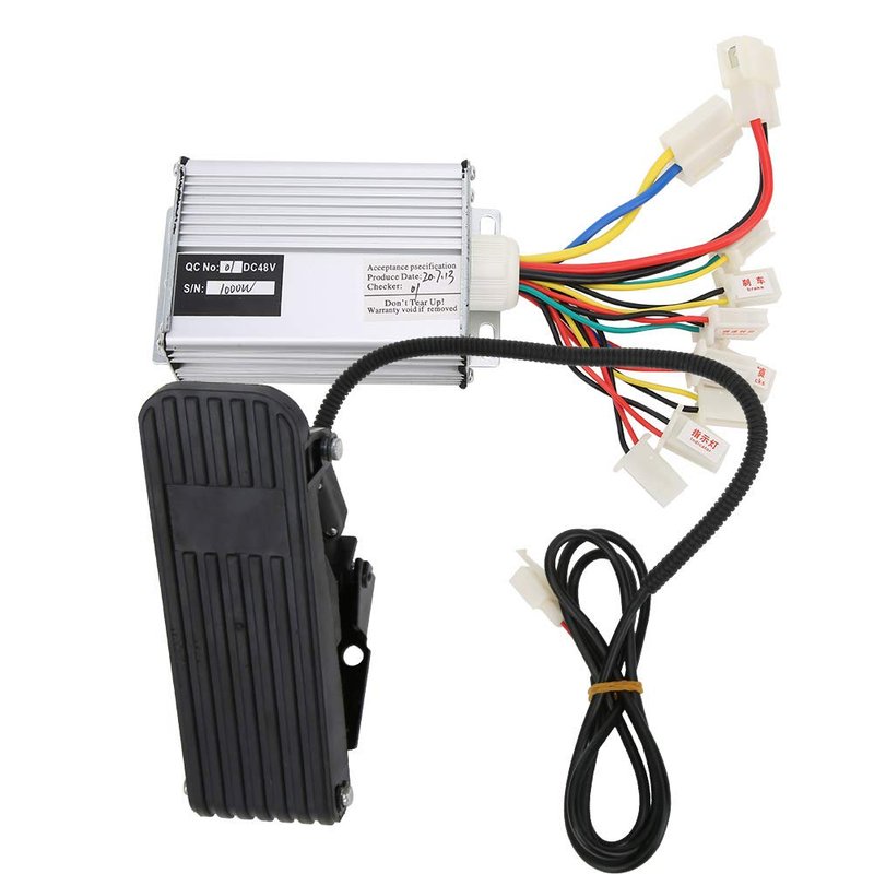 Keenso Controller Brush, 48V 1000W Brush Controller with Foot Pedal Kit for Electric Motorcycle, Tricycle, Scooter Maintenance Use