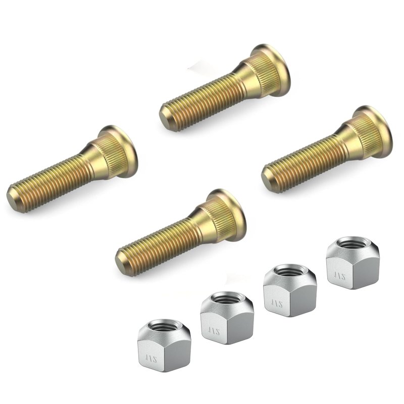 10L0L Golf Cart Lug Nuts & Serrated Shoulder Lug Stud Bolts for Club Car 1010984 416-1201011390, Cushman 800573, EZGO 14723-G1, 1701160, 350 Jacobsen 14723-G1, 1701160, 6350 (8 PCS/Pack)