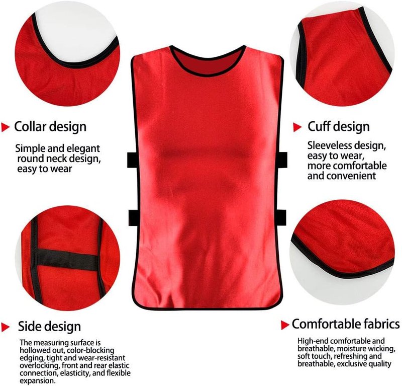 Soccer Scrimmage Vests - 12 Pack Practice Jerseys for Adults & Youth | Lightweight & Breathable