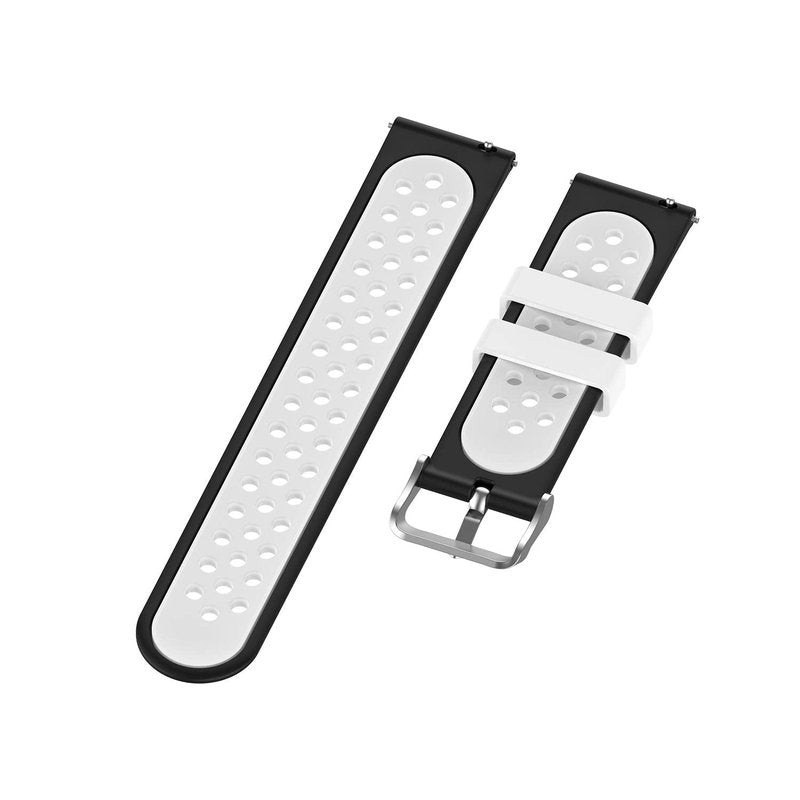 FitTurn Two-Color Breathable Hole Quick Release Bands 20mm Compatible with Garmin Approach S40 S42/Forerunner 245 645 Music/Venu/Galaxy Active 2 Release Soft Strap Wristband (Tricolor-D)