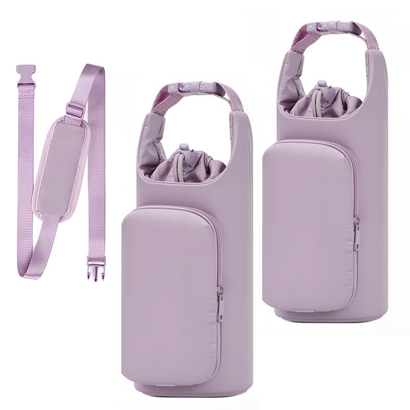 Yeahjiae 2 Pack Water Bottle Holder Sleeve with Phone Pocket 32oz 40oz Tumbler Insulated Water Bottle Holder with Adjustable Shoulder Strap Carrier Sling Bag Outdoor Sports Water Bottle Accessories