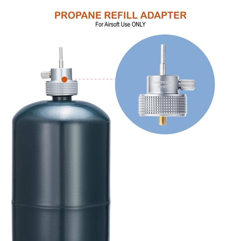 SOOYEAH Propane Refill Adapter with Silicone Oil Port,Airsoft Propane Fill Adapter for Green Gas