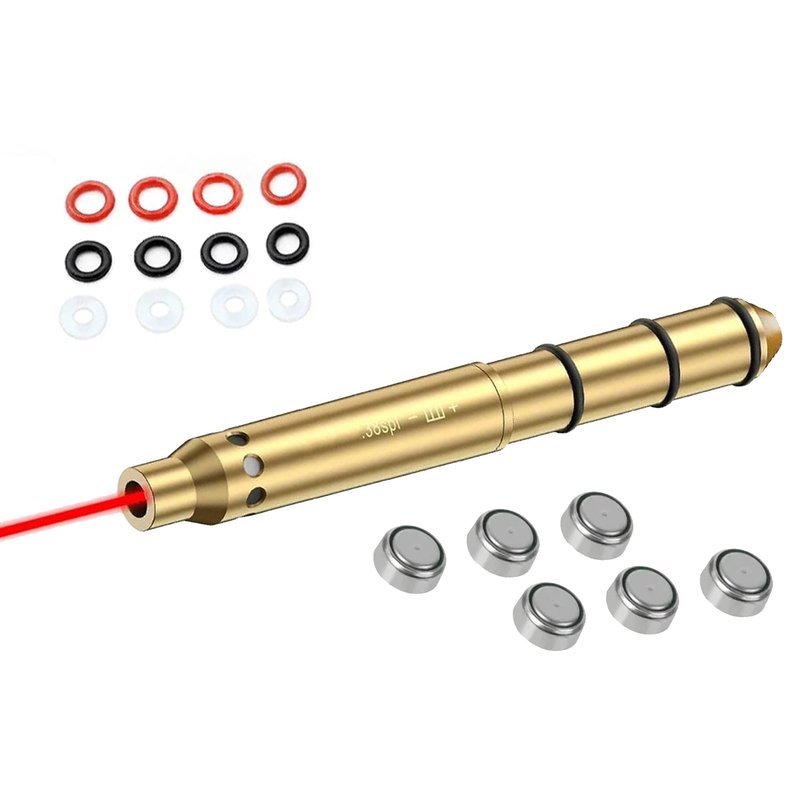 GOTICAL .38Spl Caliber Laser Boresighter Collimator, .38 Special, 9mm, .380 ACP, .357 Magnum, and .357 SIG, End Barrel Red Dot, Sight for Rifle Pistols