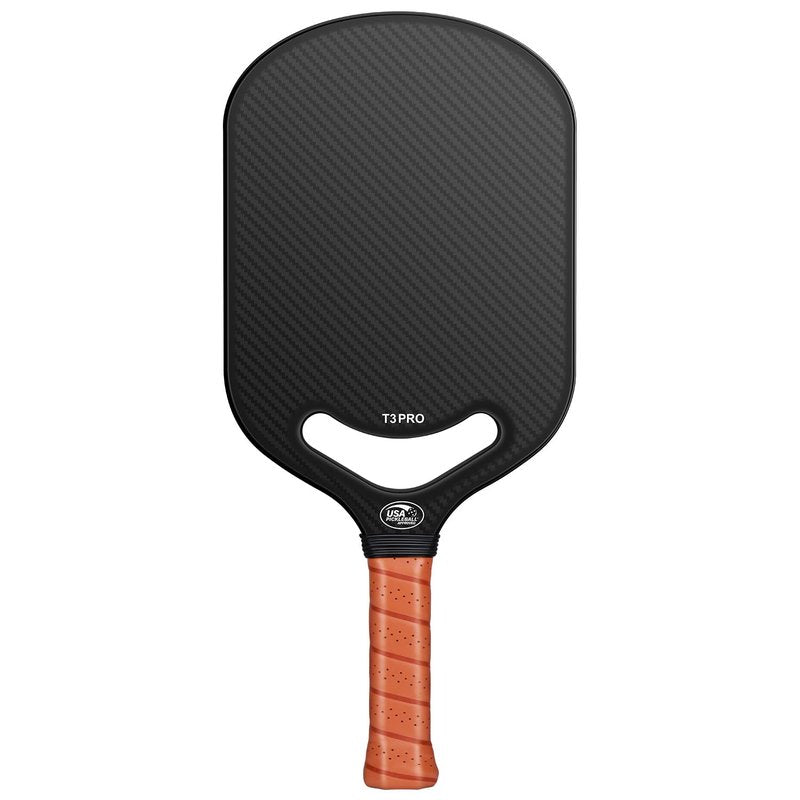 Carbon Fiber Pickleball Paddle with Aero Throat, USAPA Approved Pickleball Racket for Power & Control, Polymer Honeycomb Core, Textured Carbon Grit Surface, Pickle Ball Paddles
