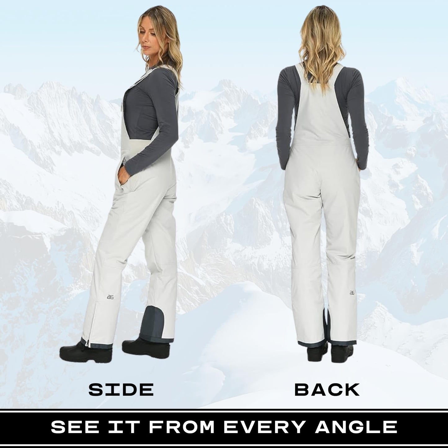 Arctix Women's Essential Insulated Bib Overalls, Quiet Grey, 1X Short
