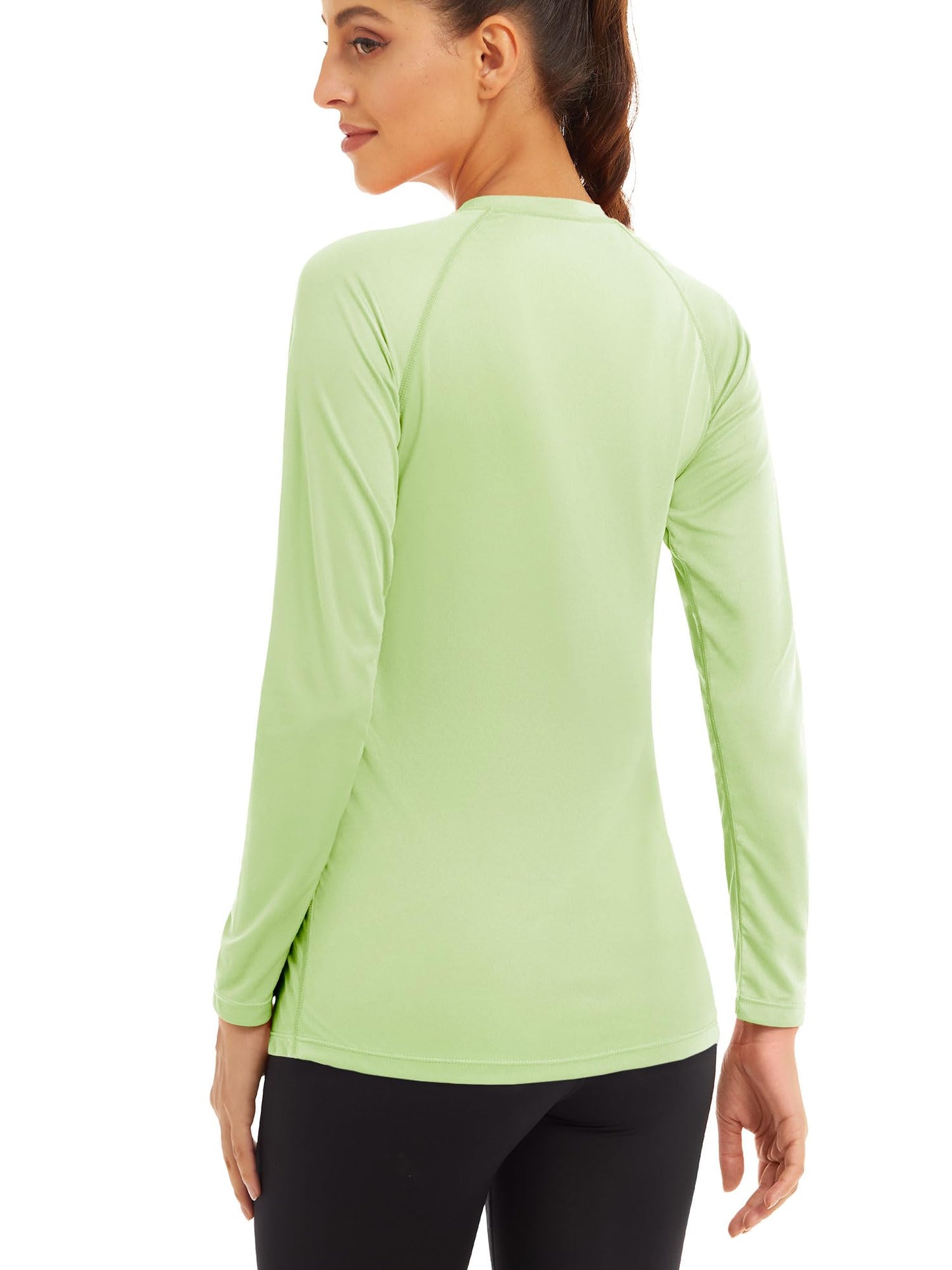 MAGCOMSEN Running Shirts for Women UV Shirts for Women Sweatshirts for Women Workout Shirts Fishing Shirts Womens Long Sleeve T Shirts Women Light Green