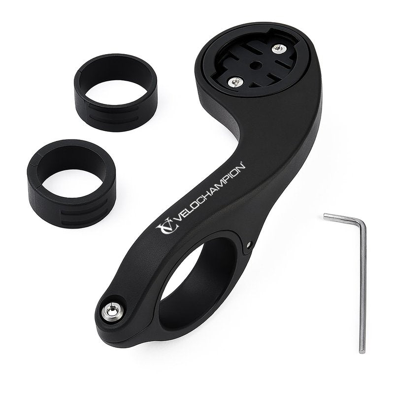 VeloChampion Out Front Bike Handlebar Mount Compatible with Garmin or Wahoo Bicycle GPS Computers. Fits Handlebar Widths 25.4-35mm