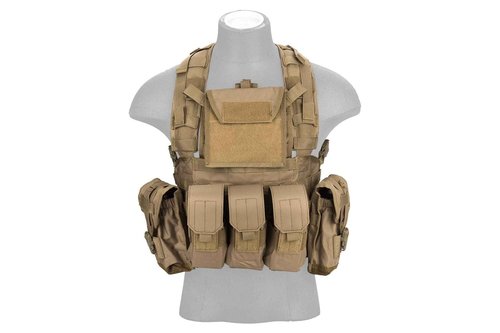 Lancer Tactical Airsoft Paintball Vest M4 M16 MOLLE Modular Chest Rig w/Quick Release Buckles (Small to Extra Large)