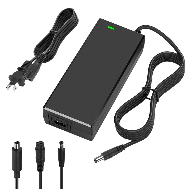 Panamalar 54.6V 2A Electric Bike Charger for 48V E-Bike Lithium Battery, Electric Scooter Power Charger, 3 in 1 Universal Power Adapter Plug for DC Connector with 2.5/2.1mm|8mm 3-Prong|12mm 1-Prong