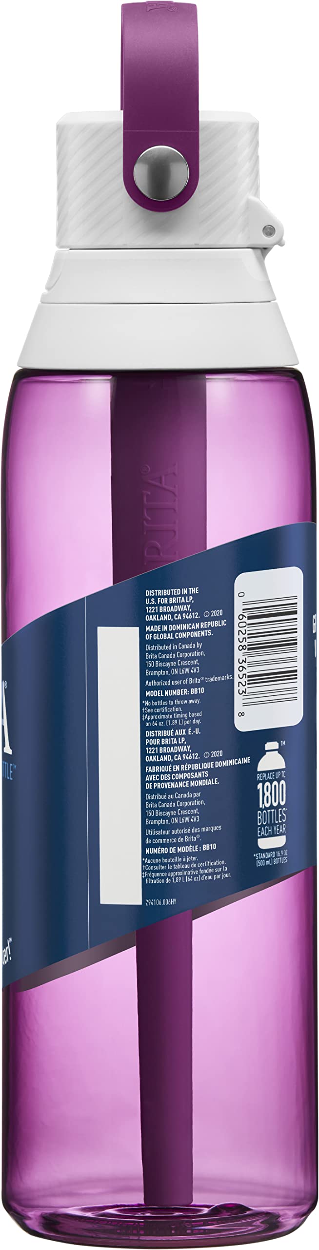 Brita 36390 Premium Water Filter Bottles, 26oz, Orchid (-)