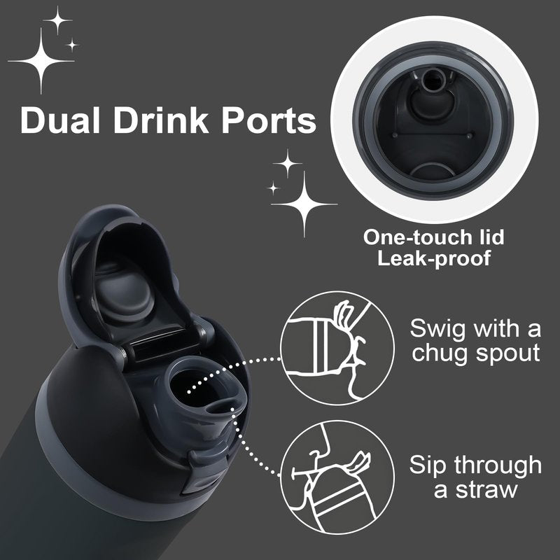 EnerCharge Replacement Lid for Owala Freesip, Compatible with Owala Cup 16/24/32/40oz, Water Bottle Seal Accessories, Leakproof, BPA-Free,Grayish Blue