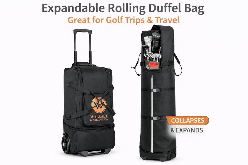 Golf Travel Bag with Wheels – Padded Airline-Approved Golf Club Travel Cover, Heavy-Duty Soft Sided Flight Bag with Reinforced Base & Carry Handles – Fits Full Size Cart & Stand Bags