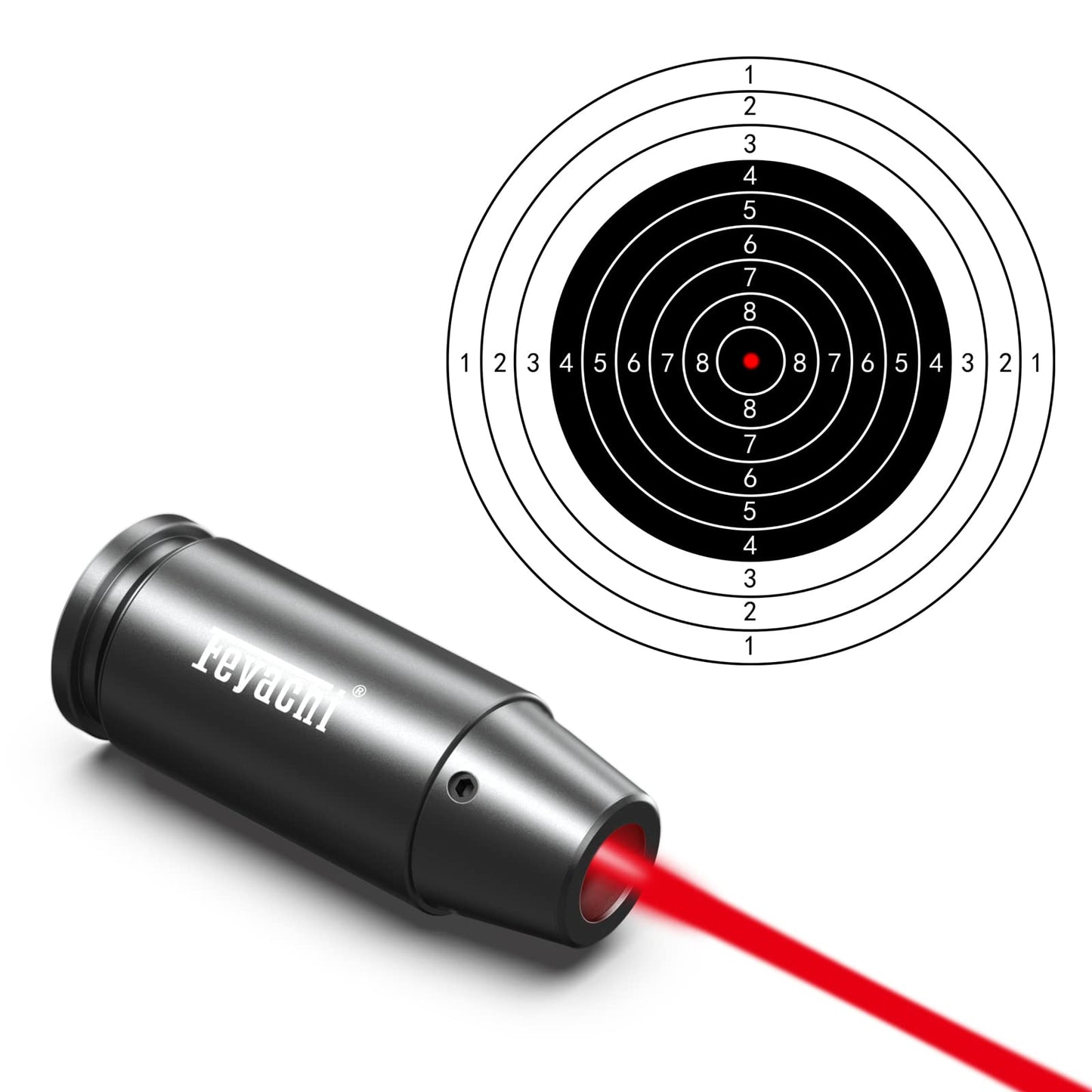Feyachi Bore Sight 9mm Red Laser Zeroing Boresighter with 3 Sets of Batteries(Grey)
