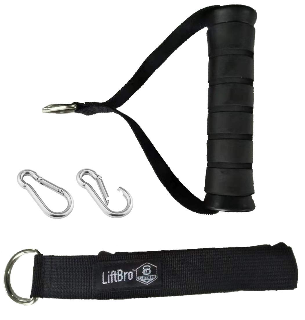 LiftBro Demon Elite Heavy Duty Fitness Handles (Pair) - Cable Machines & Resistance Bands (Black)