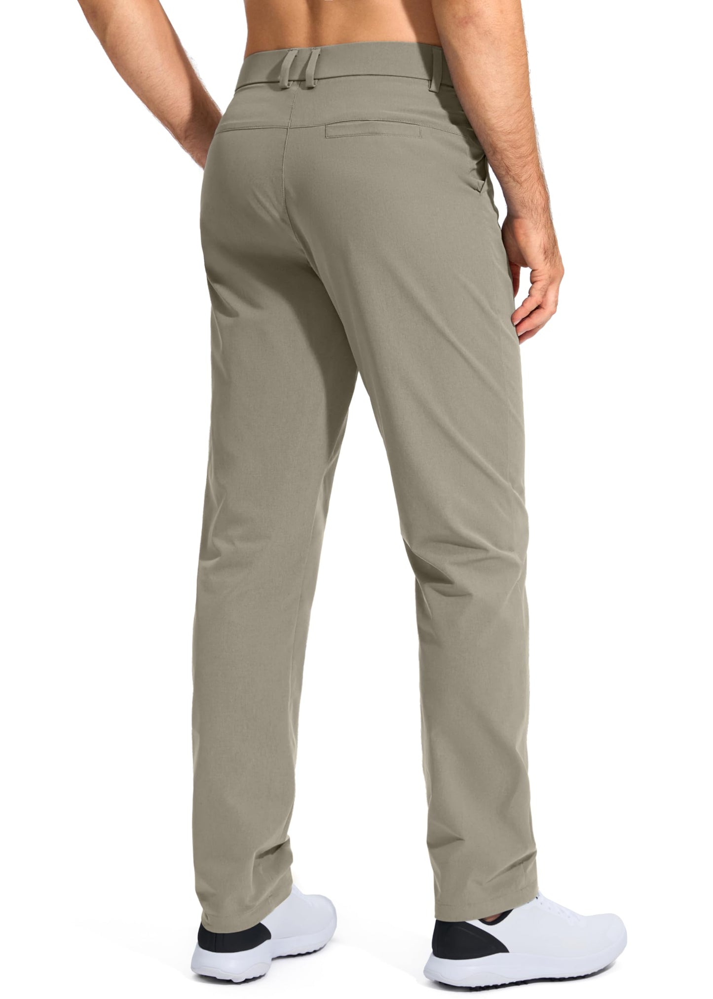 Pudolla Men's Golf Pants Work Dress Comfy Pants Casual Slacks Trousers with Pockets(Stone_Grey 38Wx32L)