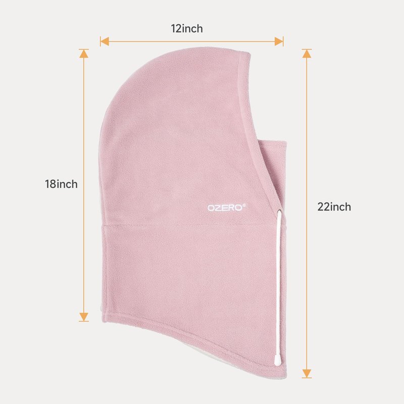 OZERO Balaclava Ski Face Mask: Windproof & Thermal Ski Mask for Men and Women, Convertible Balaclava Hood Full Head Cover Scarf Neck for Cold Weather Pink
