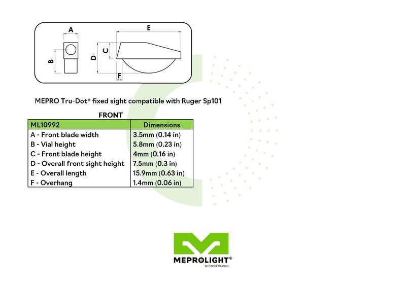 MEPROLT RGR SP101 FRONT NIGHT SIGHT