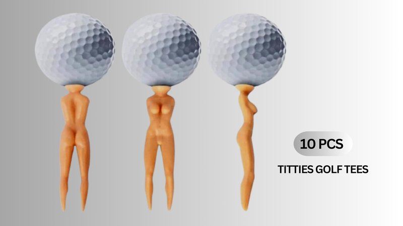 Valentine's Day Gift Titties Tees | Nude Lady Girls Golf Tees, Divot Tool Tees, Bikini Sexy Lady Tees, Golf Ball Holder Gift Tees, Plastic Pin up Golf Tees, Golf Novelty Gift 10 Pack