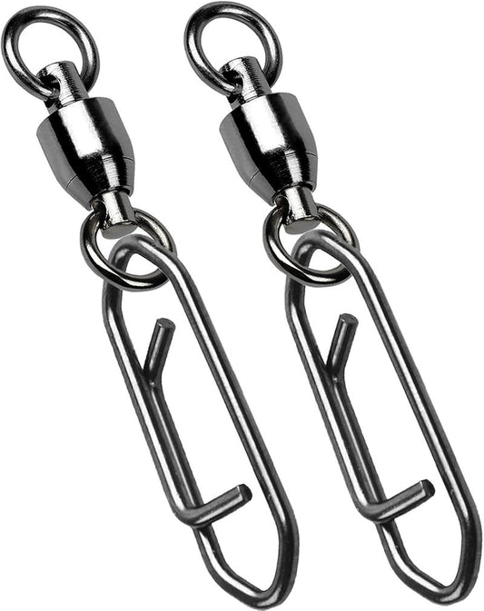 High Strength Snap Swivels - Stainless Steel Fishing Clips | Black Nickel Finish