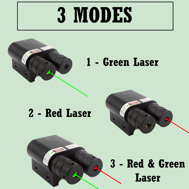 GOTICAL Pack of 2 Tactical Combo Red Laser Sight and Green Laser Sight Tactical Output