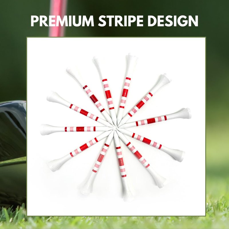 Obirdie Bamboo Golf Tees Bulk Pack of 50 Strong Durable Golf Tees 2.75 and 1.5 Inch Short and Long Golf Tees for Women Eco Friendly Bamboo Tees Golf Accessories Womens Golf Ball Tees (Red & Pink)