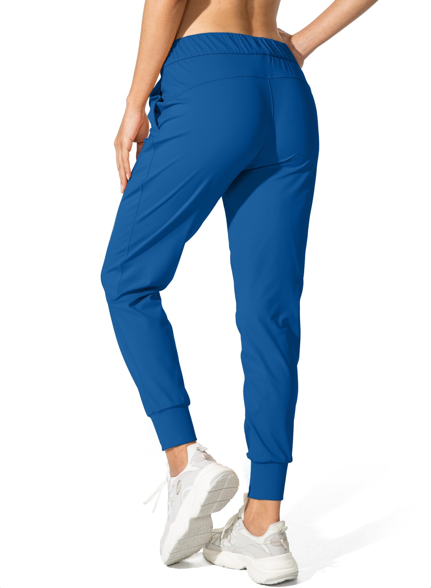 SANTINY Joggers for Women Lightweight Running Drawstring Sweatpants Workout Travel Yoga Athletic Womens Lounge Pants with Pockets(Blue_XL)