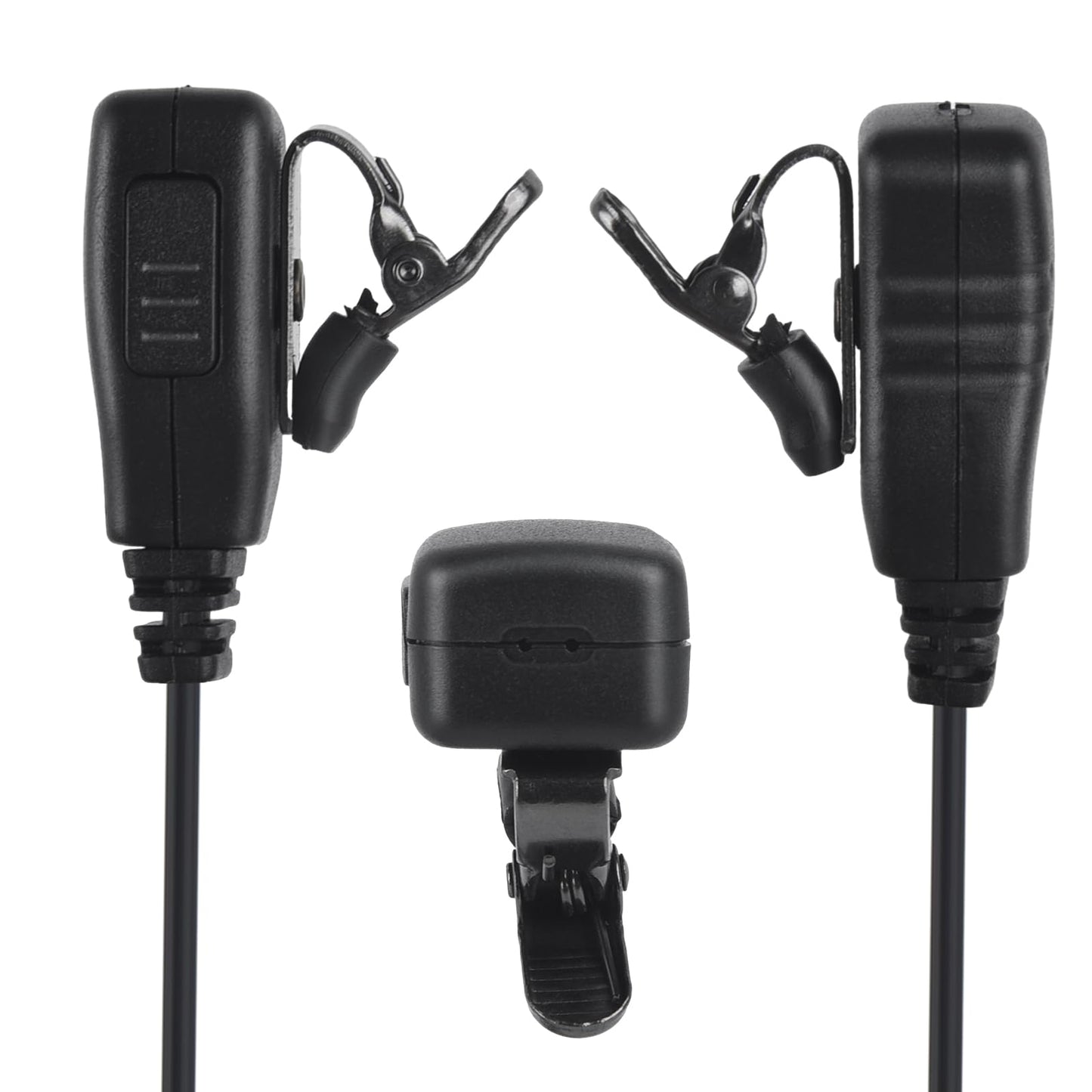 Two Way Radio Headset Ptt Mic Earpiece In Ear Earbud Piece for Baofeng uv5r uv 5r uv-5r for Kenwood for Retevis rt21 rt22 2 Pin Walkie Talkie(Wired,Black)